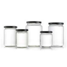 Customised empty round 8oz 10oz glass canned food storage jar